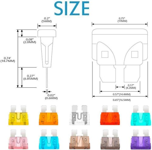 100X Auto Car Low Profile Blade Fuse 2/3/ 5/7.5/10/15/20/25/30/35A - Picture 4 of 8