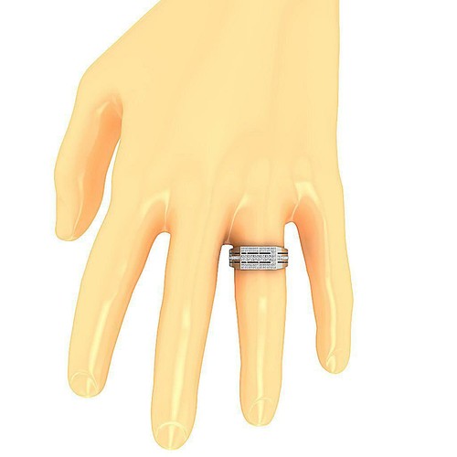 Genuine Diamond VVS1 F 0.75Ct Men's Engagement Ring 14K Solid Gold Appraisal 8mm - Picture 7 of 8