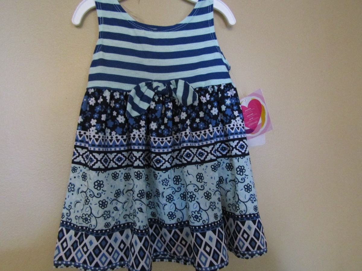 18 month blue dress YOUNGLAND Baby Girls' Months BLUE/MINT Flower/Stripe Sleeveless Size:s our tailors craft each non-UFL ZW COLLECTION LACE DRESS