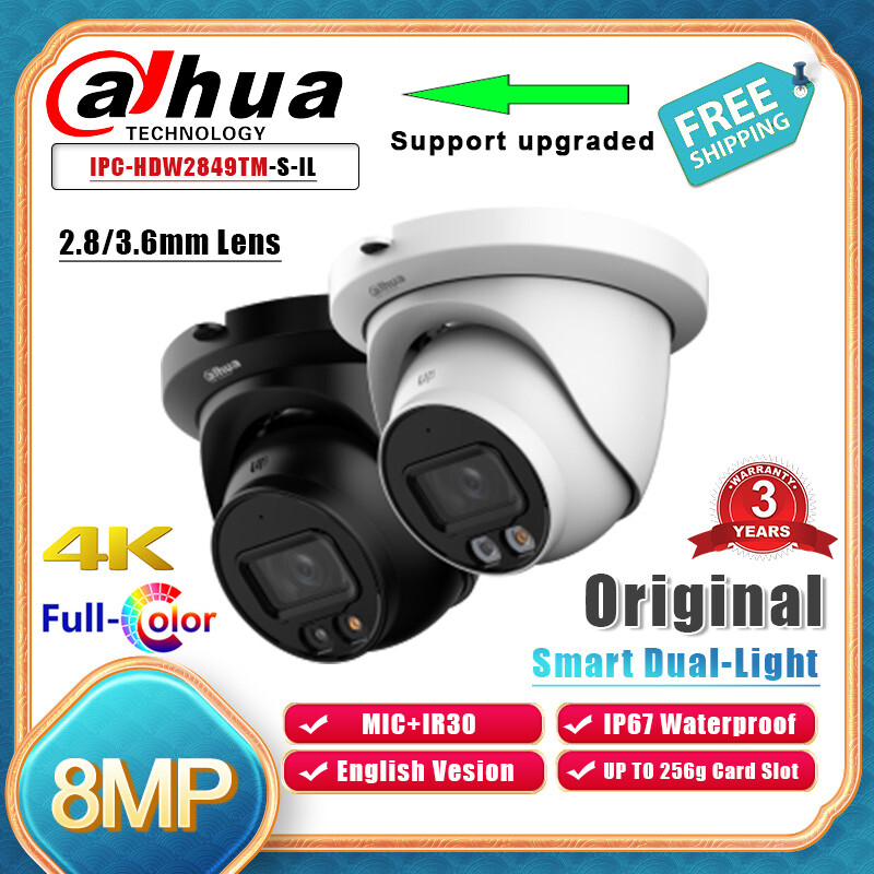 Dahua 4K 8MP Full Color+ IR WizSense IP Camera Dual Light MIC 2.8mm CCTV Home US