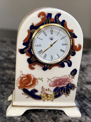 Masons Ironstone Blue Mandalay Miniatur Manteluhr Handbemalt 22k Gold Nankin
