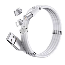 3in1 Charging Cable Magnetic Charger Type C Cord For iPhone 16 15 14 Samsung S25