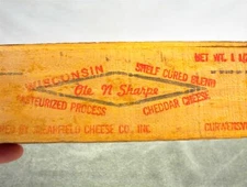 VTG WOOD WISCONSIN CHEESE BOX 1½ LBS OLE N SHARPE CHEDDAR CURWENSVILLE PA