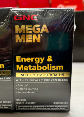 GNC Mega Men Energy Metabolism Vitamins Dietary Supplement 90 CT FREE SHIP WWIDE