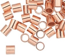 Crimp, 100 Copper Seamless 3x3mm Tube Crimp Beads with 2.1mm Inside Diameter