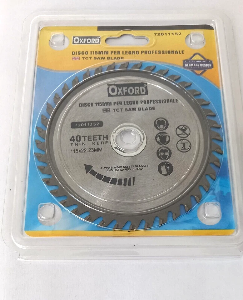 WACKTEK DISCO PER TAGLIO LEGNO A 40 DENTI Ø 115 X 22,23 MM. PER SMERIGLIATRICE ANGOLARE