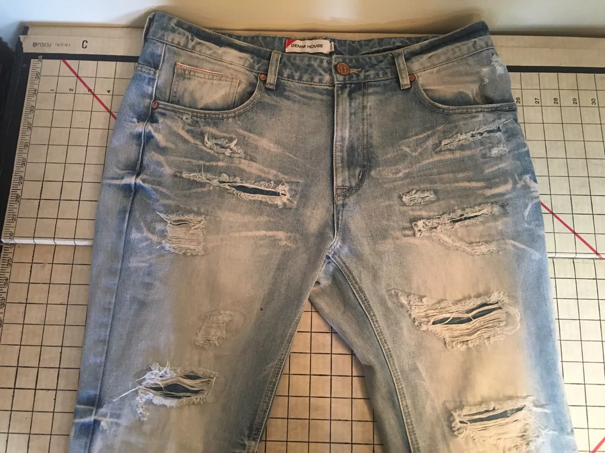 Men s Denim House heavy distressing size 36 x 33 1 2