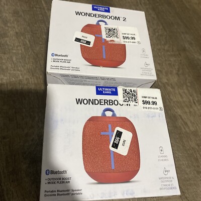 Logitech Ultimate Ears WONDERBOOM 2 Portable Waterproof Bluetooth Speaker (RED)