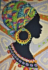 DIY Bead Embroidery Kit Needlepoint Beading beaded African Woman beadwork