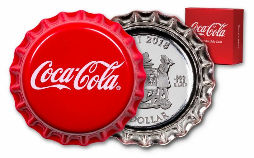 3627【フィジー】2018年1ドル銀貨　コカコーラ　ボトルキャップ銀貨 3627【フィジー】2018年1ドル銀貨 コカコーラ ボトルキャップ