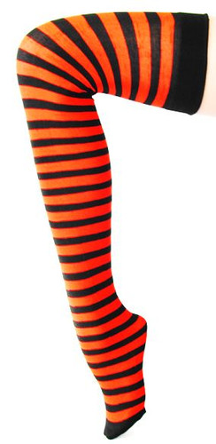 STRIPED SOCKS THIGH HIGHS Fancy Dress Costume GOTHIC PUNK FREE FAST POST - Foto 10 di 15