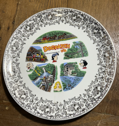 1968 DOGPATCH USA 9.75" Souvenir Plate Al Capp Jasper Arkansas