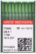 GROZ-BECKERT Nm 100/16 DBx1 1738 16x257 - 9 Pack
