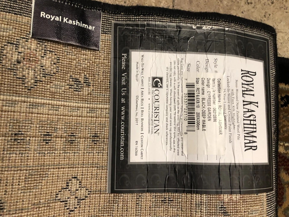 COURISTAN KASHIMAR ORIENTAL DESIGN RUG  100% WOOL - Image 4 of 4