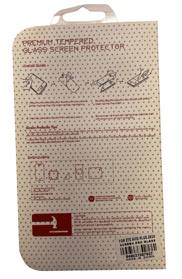 Premium Tempered Glass Screen Protector for ZTE Avid Plus Z828 - Clear - Image 2 of 4