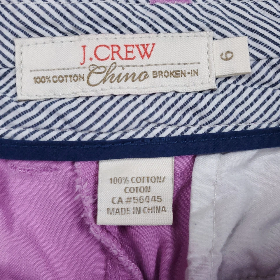 Pantalón Corto Relajado J.Crew Mujer Clásico Preppy Lila/Lavanda Púrpura Puños 6 Foto 4 de 4