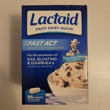 Lactaid Fast Act 1 Bottle 96 Count Lactose Intolerance Relief Exp 2027 