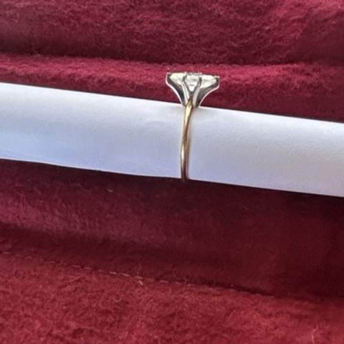 14k Yellow Gold Solitaire Marquise Cubic Zirconia CZ Engagement Ring ...