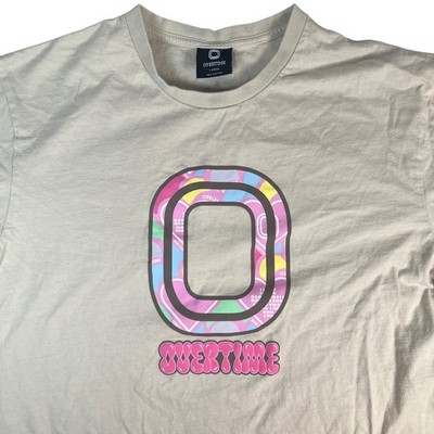 Overtime  Mens Large Graphic T-Shirt Beige Basketball More Than You Streetwear