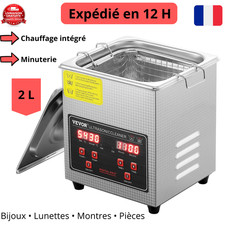 VEVOR 2L Nettoyeur à Ultrasons Bac Ultrasons Numérique avec Chauffage Minuterie