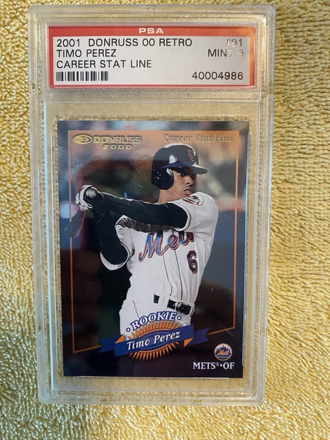 2000 Donruss Career Stat Line Timo Perez 5/5 PSA 9 Rookie #91