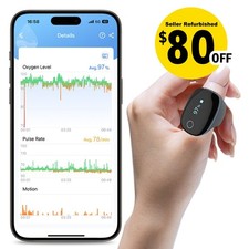 Wellue O2Ring Oxygen Monitor with Vibration Reminder Bluetooth O2 Pulse Oximeter