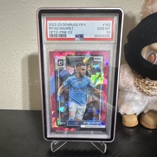 Panini Donruss FIFA Riyad Mahrez Optic-Pink Ice #162 PSA 10 Manchester City