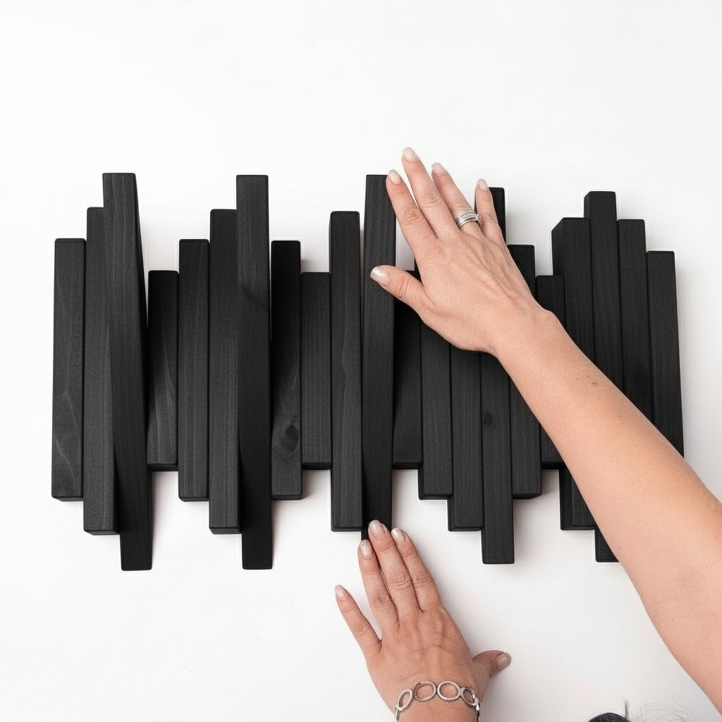 Wooden Wall Hanger - Handcrafted Solid Wood Rack - Weather-Resistant