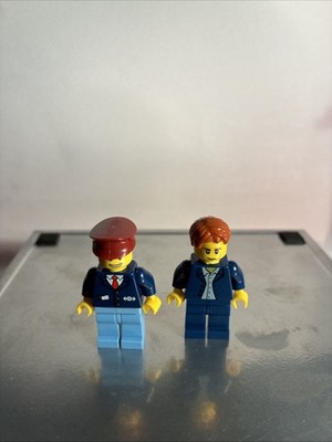 2-Lego Minifigures, Train Conductor & Worker