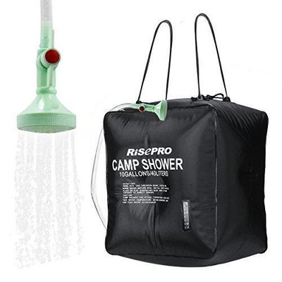 RISEPRO 10 gallons/40L Solar Shower Bag Solar Heating Camping Shower Bag with