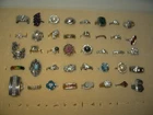 40 Pc Vtg Gold/Silver GF-Sterling-Crystal-Stone-Pearl Mixed Metal Ring Lot 2