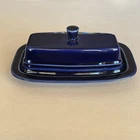 Vintage Fiestaware Cobalt Blue Covered Butter Dish Fiesta