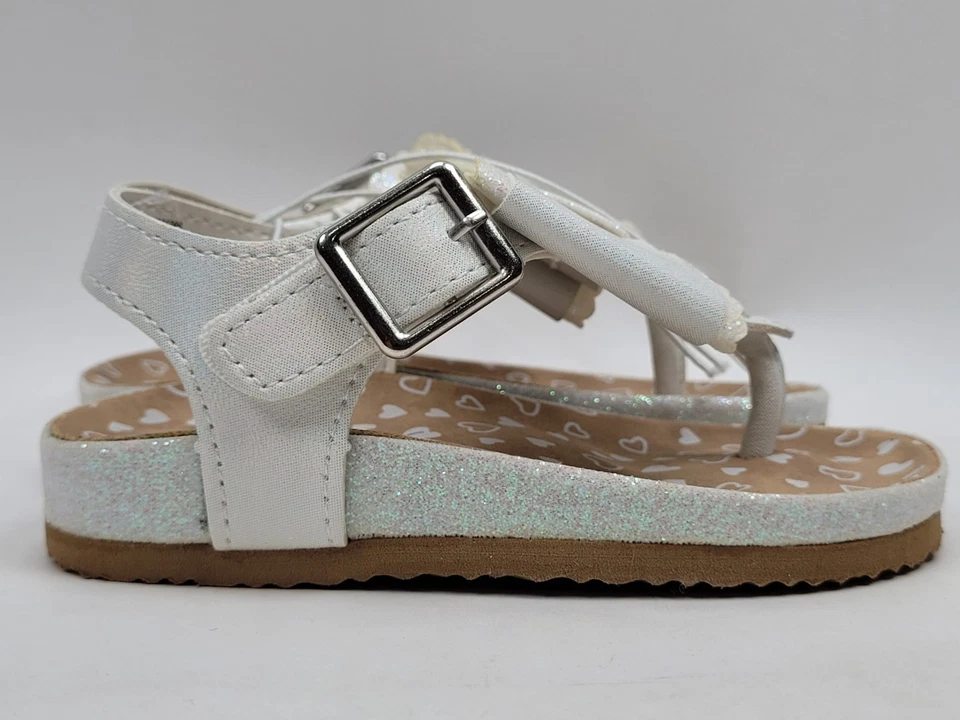 Sandalias Sugar Lil Icy Cake Batter Wedge blancas brillantes niñas pequeñas talla 6M Foto 3 de 4