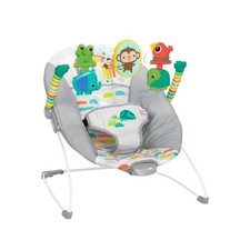 Playful Paradise Vibrating Baby Bouncer with Toys: Detachable Toy Bar