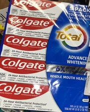 Colgate Total Advanced Whitening Toothpaste, 6.4 oz, 5-Pack New Sealed