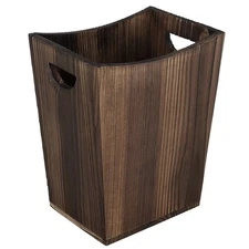 ETELI Wood Waste Basket Small Trash Can for Office Rectangular Trash Can Deco...