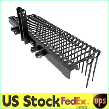 60" 3Point Tractor Rake,Durable Powder Coated Steel Spring Landscape Rake,Cat0&1