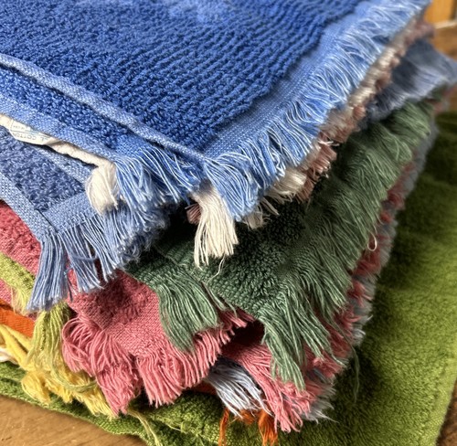 Lot 19 Vintage Towels - Retro MCM - Made in USA Fingertip And Hand Towel