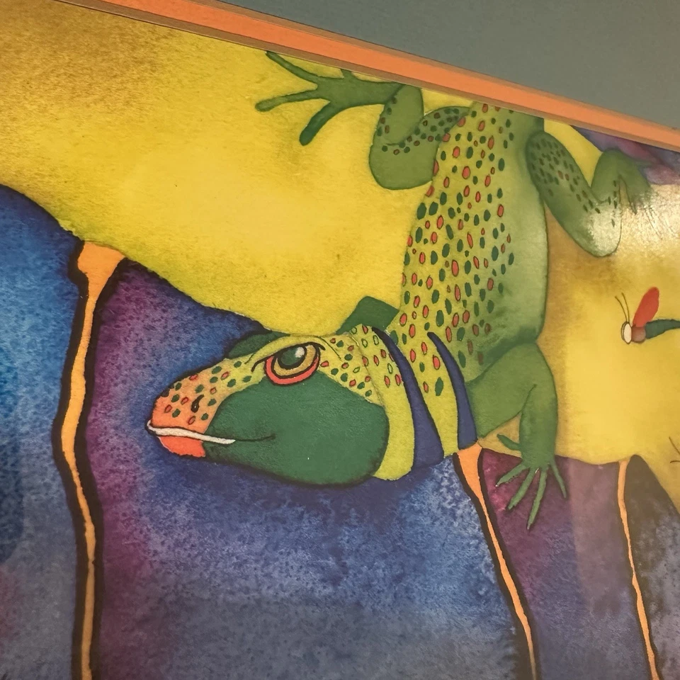 Coloridos Lagartos Tropicales Acuarela Litografía Jerez Tolman Low Run # 100/500 Foto 3 de 4