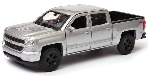 Welly 2017 Chevrolet Silverado Silber MaßStab 1:34 1:39 4,5 Zoll Diecast Auto-image
