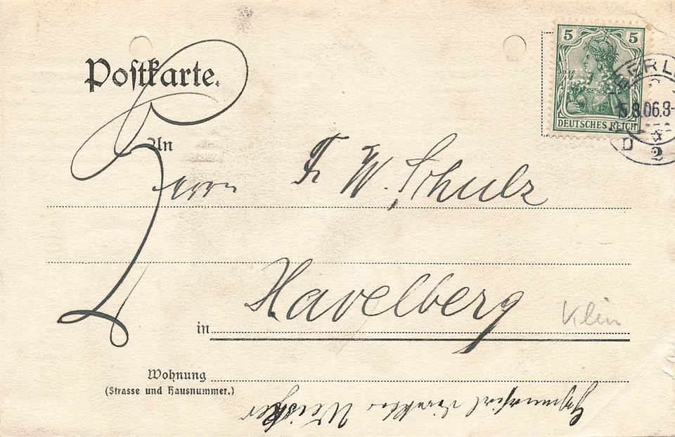 115059) DR Blg mit Perfin/Firmenlochung F&W aus Berlin, Fischer & Wolff - Bild 1 von 1