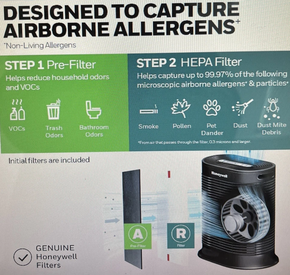 Purificador de aire Honeywell HPA-200 True HEPA con removedor de alérgenos Foto 3 de 4
