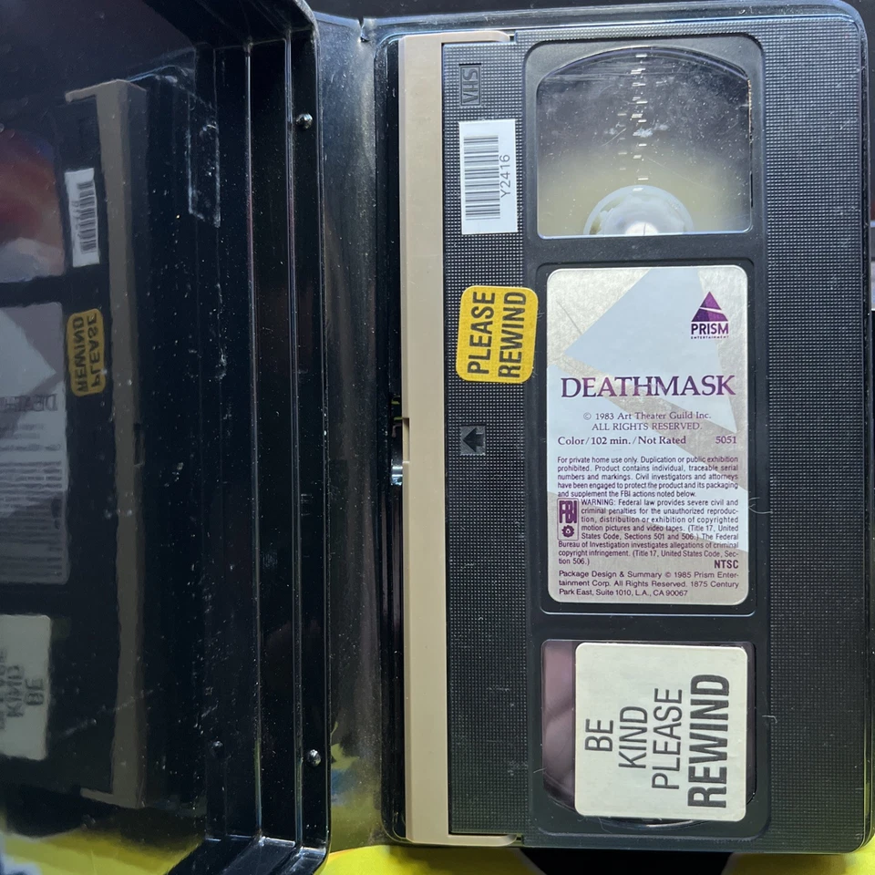 Deathmask (1983 VHS) Horror Prism Entertainment Black Clamshell Free Shipping - Image 3 of 4