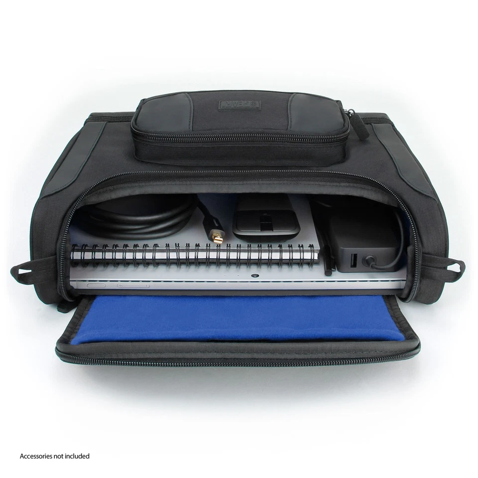 USA GEAR Small Messenger Bag for Surface Pro 8, 7, 6, Surface Pro X (Blue) - Image 3 of 4