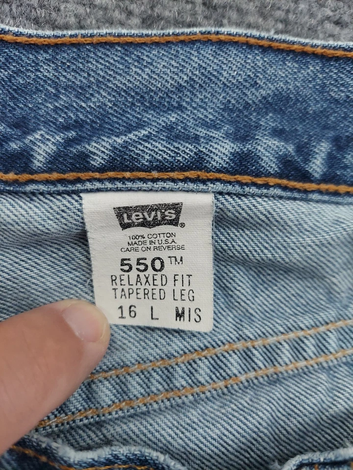 Jeans De Colección Levis 550 Mujer 16 L Azul Calce Relajado Cónico Lavado Medio Hechos en EE. UU. Y2K Foto 3 de 4