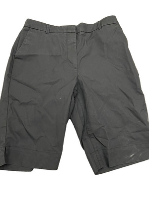 M&S Damenshorts UK Größe 10 schwarz Reißverschluss mittelhoher Bund Baumwolle Shorts