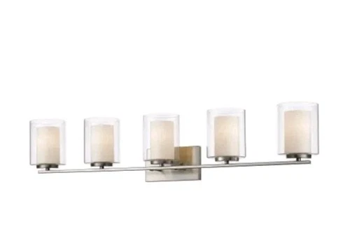 Z-Lite 426-5V Brushed Nickel Willow 5-Light 40-1/2"W Bathroom Vanity Light - Picture 1 of 2