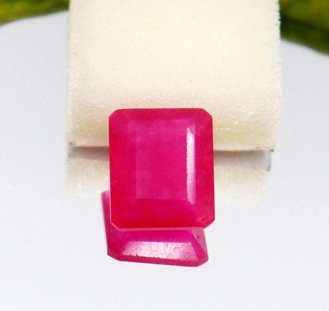 10 Ct Natural Red Beryl Bixbite From Utah Certified Emerald Cut Loose Gemstone