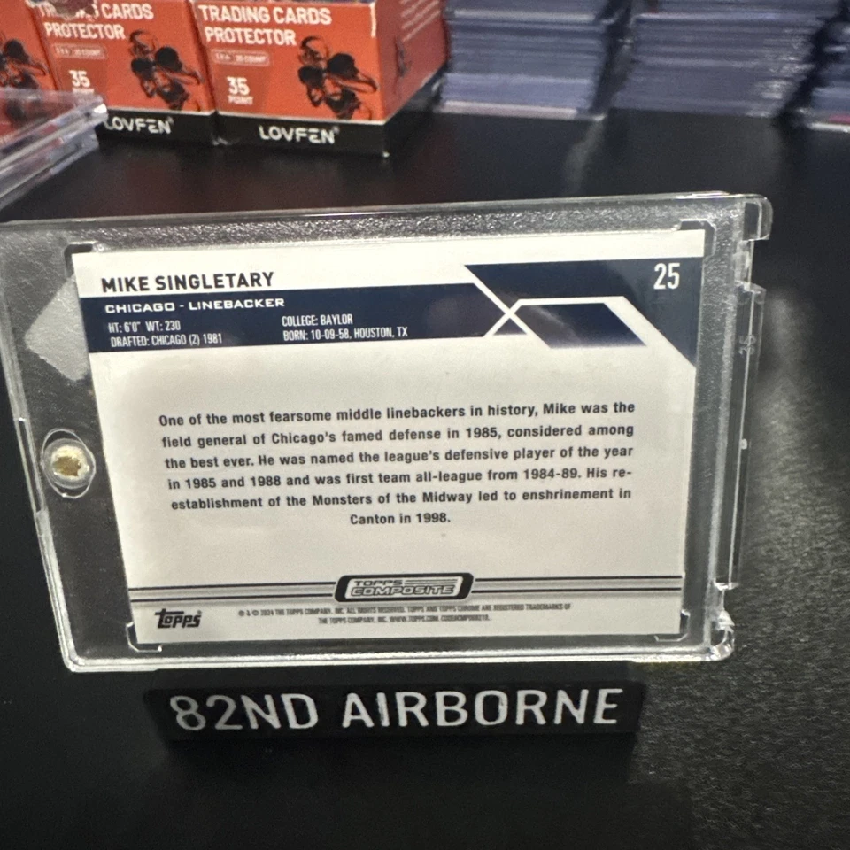 🇺🇸 2024 Topps Composite MIKE SINGLETARY Topps Chrome Sepia Refractor 🔥 - Image 2 of 2