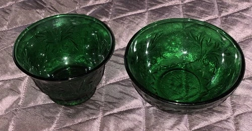 Anchor Hocking Forest Green Custard And Berry Bowl